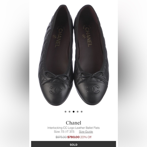 SOLD - Chanel Leather Ballet Flats - Picture 4 of 7